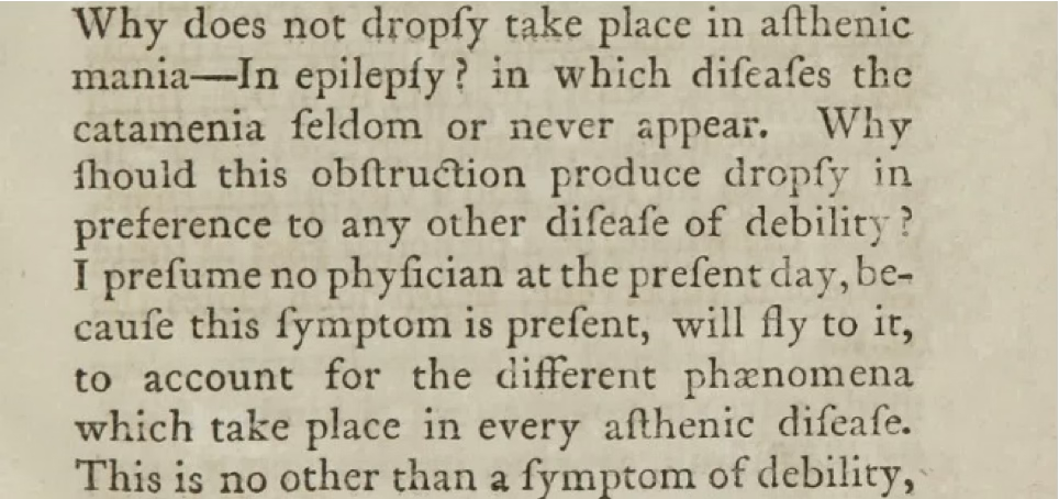 Extract from Perkins’ 1791 dissertation, An Inaugural Dissertation on Universal Dropsy (Perkins 1791).
